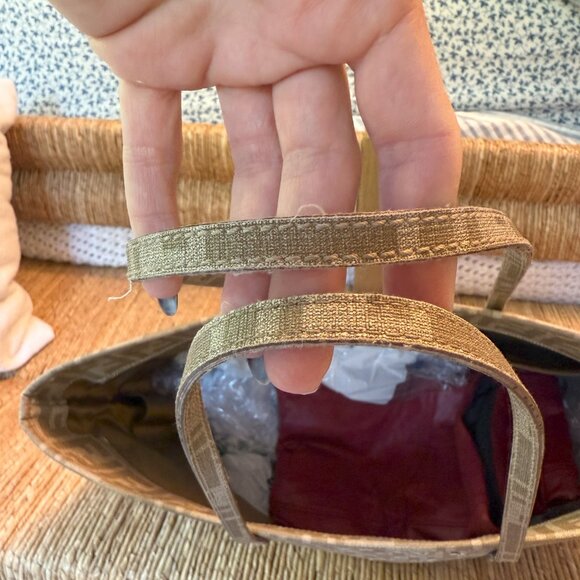 FENDI Zucca Spalmati Star Pattern Perforated Shoulder Tote Bag Leather - Picture 3 of 5